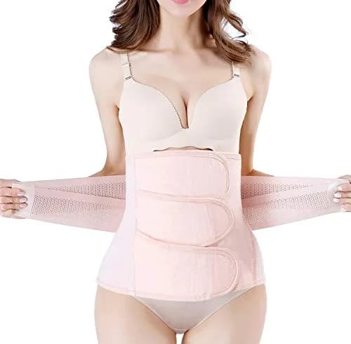 Gepoetry Postpartum C-Section Recovery Belt Belly Wrap with 3 Closures & 2 Support Belts, Pink (XS/S, 0.259 kg) thumbnail 1