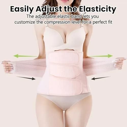 Gepoetry Postpartum C-Section Recovery Belt Belly Wrap with 3 Closures & 2 Support Belts, Pink (XS/S, 0.259 kg) thumbnail 5