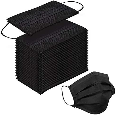 SOOQOO 3-Ply Black Disposable Face Masks 100 Count | Filter Protection Masks for Unisex Adults thumbnail 1