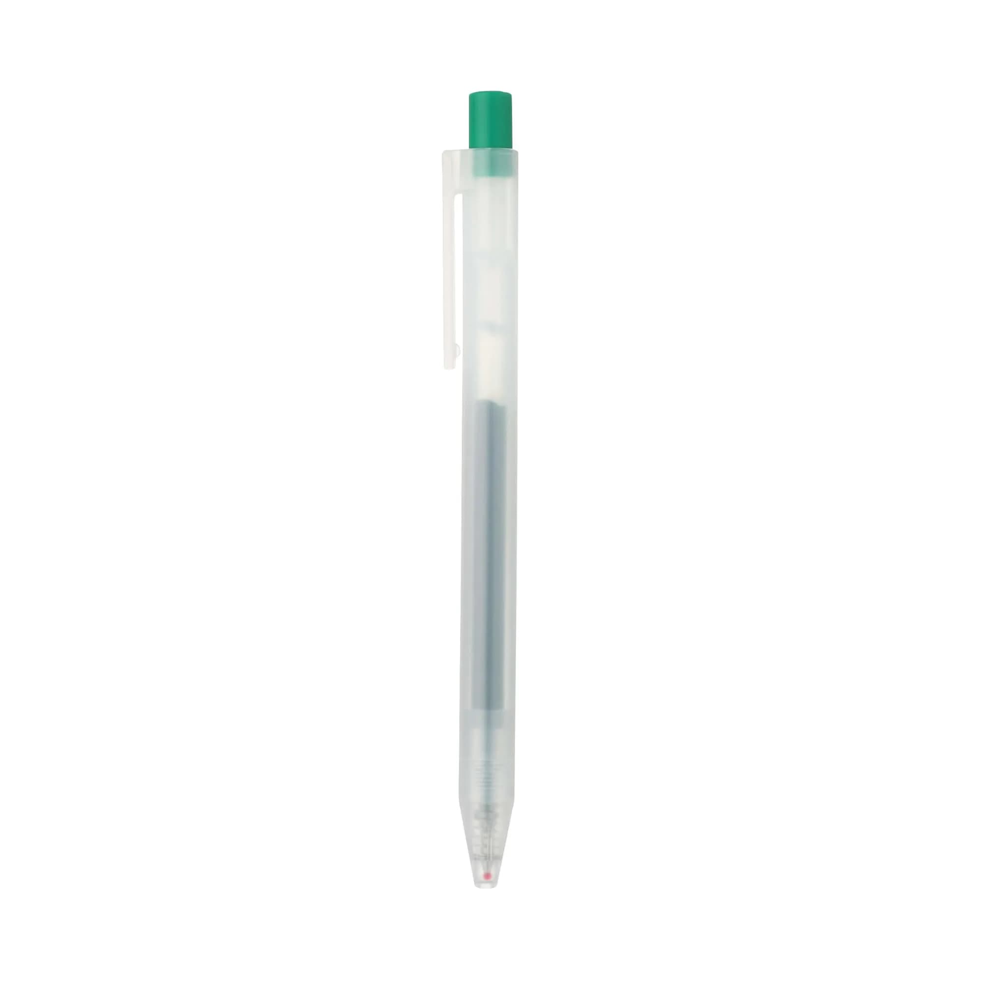 MUJI Smooth Gel Ink Ballpoint Pen 0.5mm (0.7cm x 14cm x 1.5cm) | Swift-drying Water-based Ink — Green