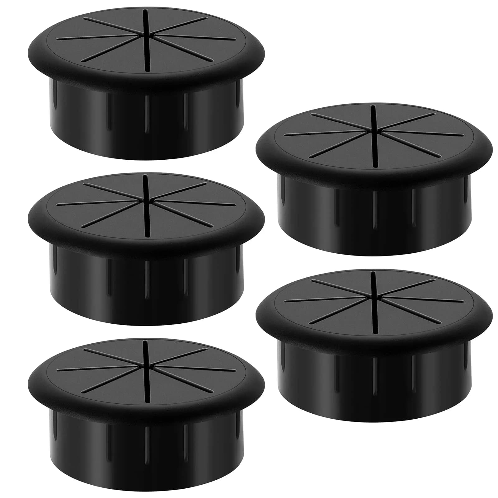 HYCC 2 Inch Desk Grommet Black | Flexible Cable Management Cover for Office & Home - main product image