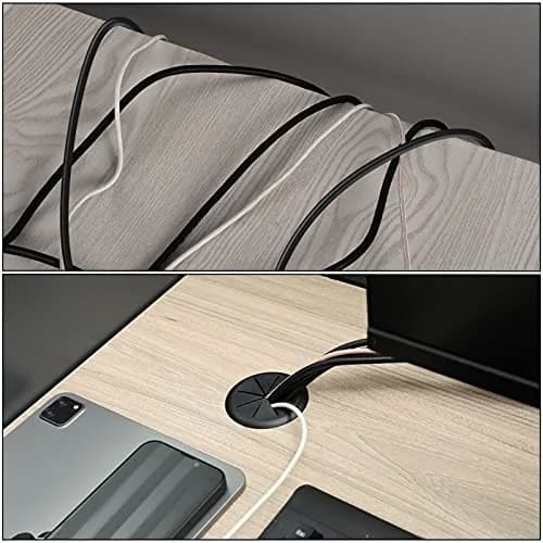 HYCC 2 Inch Desk Grommet Black | Flexible Cable Management Cover for Office & Home thumbnail 6