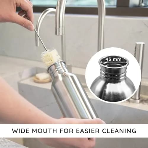 Bambaw Stainless Steel Water Bottle 32 oz | Eco-Friendly, Reusable & Durable, Non-insulated, Dishwasher Safe, Silver thumbnail 4