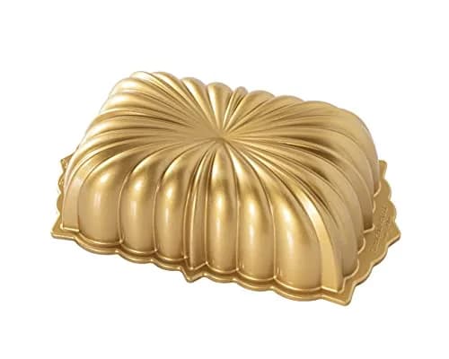 Nordic Ware Classic Fluted Loaf Pan, 6 Cup, Gold | Durable Cast Aluminum with Nonstick Finish thumbnail 1