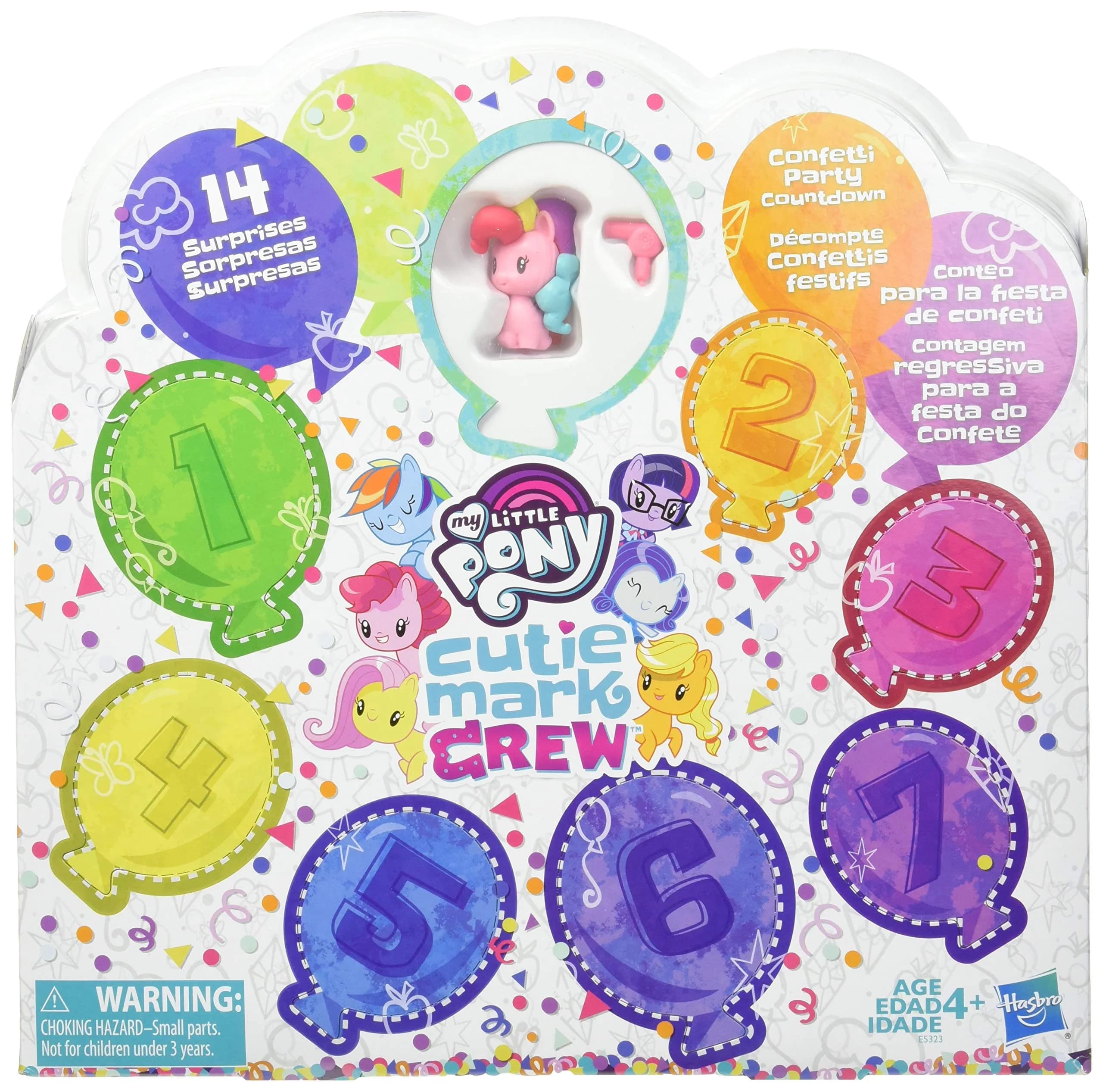 My Little Pony Toy Cutie Mark Crew Confetti Party Countdown 8 Pack | 14 Surprises for Kids 4+ — Brown/a