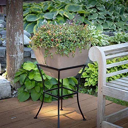 RTS Home Accents 20" Square Garden Planter for Indoor or Outdoor Gardening, Oak - Durable, Weather-Resistant Planter for Contemporary Spaces thumbnail 6