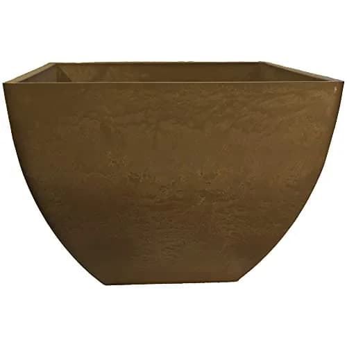 RTS Home Accents 20" Square Garden Planter for Indoor or Outdoor Gardening, Oak - Durable, Weather-Resistant Planter for Contemporary Spaces thumbnail 2