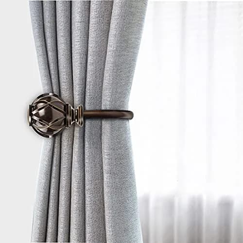 KAMANINA Decorative Curtain Drapery Holdbacks, Wall Mounted, 2 Pack Bronze | Vintage Netted Texture Finials thumbnail 3