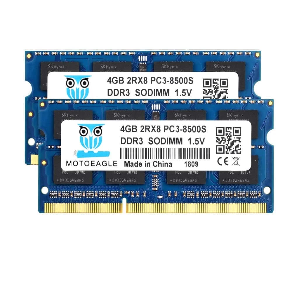 motoeagle DDR3 1066MHz SODIMM 8GB (2x4GB) RAM Kit | Upgrade Laptop Performance — 8GB Kit (2x4GB)