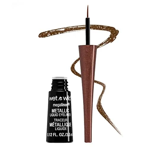 wet n wild MegaLiner Liquid Eyeliner - Metallic Brown: Rich Pigment & Fluid Formula thumbnail 1