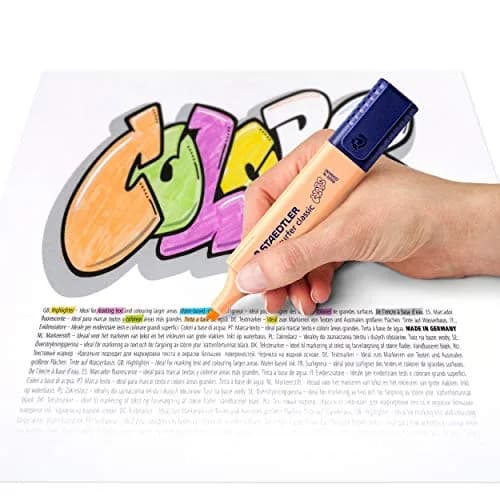 STAEDTLER Textsurfer Classic Pastel Highlighters - Assorted Colours, Pack of 6 | Water-Based, Fast-Drying, Refillable thumbnail 5