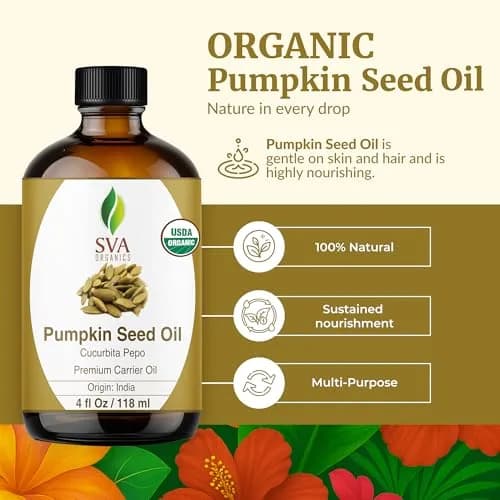 SVA Organics Pumpkin Seed Oil 4 Fl Oz (118 ml) - Pure, Cold-Pressed Carrier Oil thumbnail 2
