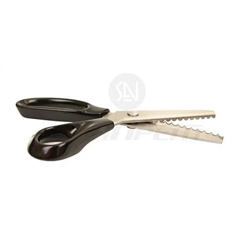 Price Xes Fabric Pinking Shears - Serrated Stainless Steel Handled Professional Black Scissors for Leather, Tailoring, Paper Crafts - Scalloped 5mm | Precise Zigzag Edges thumbnail 1