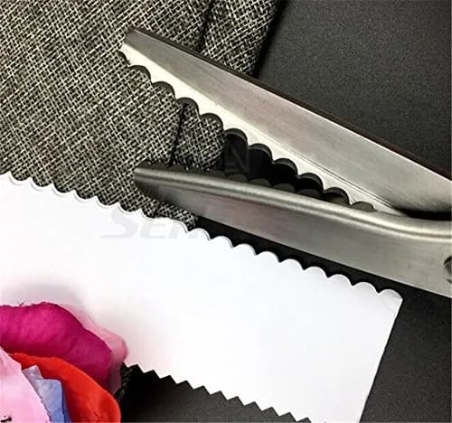 Price Xes Fabric Pinking Shears - Serrated Stainless Steel Handled Professional Black Scissors for Leather, Tailoring, Paper Crafts - Scalloped 5mm | Precise Zigzag Edges thumbnail 5