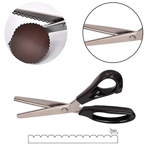 Price Xes Fabric Pinking Shears Craft Scissors 23.5cm | Serrated & Scalloped Edges for Precise Cutting thumbnail 2