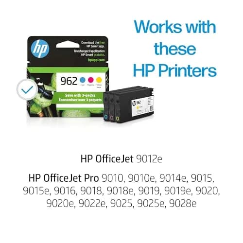 HP 962 Cyan, Magenta, Yellow Ink Cartridges | 700 Pages Per Color | Compatible with OfficeJet 9010, 9020 Series thumbnail 2
