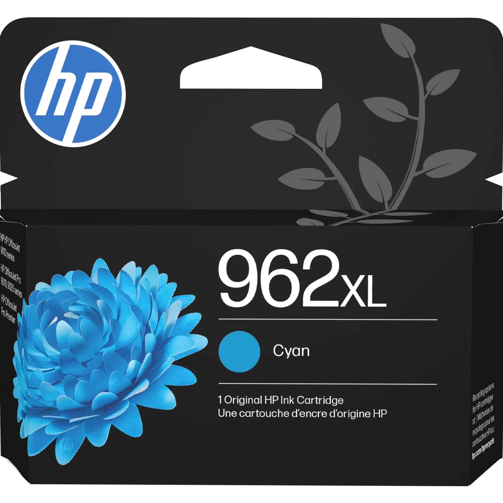 HP 962XL Black High-Yield Ink Cartridge | 2000 Pages | Genuine USA Import — Cyan
