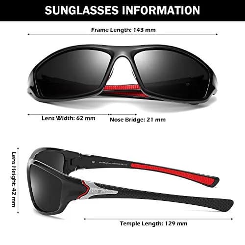 FAGUMA Sports Polarized Sunglasses For Men UV400 Protection | 62mm (2.44 in) Lens Width thumbnail 4