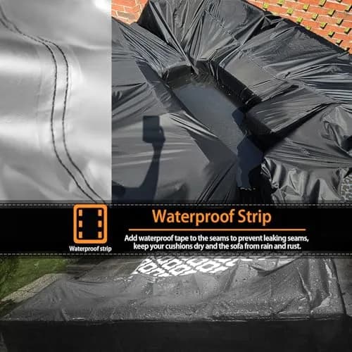 CKCLUU Heavy Duty Patio Furniture Cover 315cm L x 160cm W x 74cm H | All-Weather Protection for Sectional Sofas & Dining Sets thumbnail 3