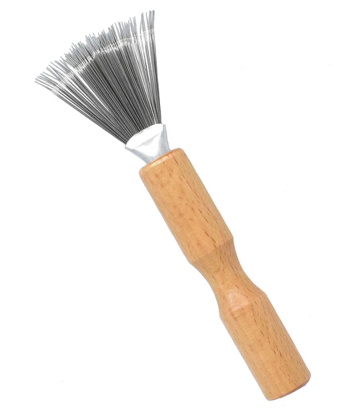 catin Hair Brush and Comb Cleaner Tool with Metal Wire Rake, 10.9 cm (4.3 Inch) — Silver