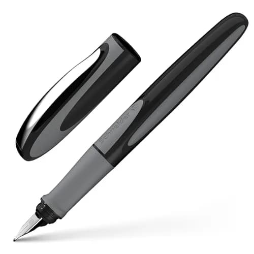Schneider Ray Fountain Pen M (Medium) Onyx Barrel Royal Blue Erasable Ink | Smooth Ink Flow Writing Instrument thumbnail 1