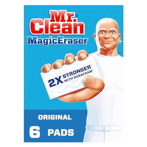Mr. Clean Magic Eraser Original Cleaning Pads 6 Count | Cleans Scuffs & Grime with Water Alone thumbnail 1
