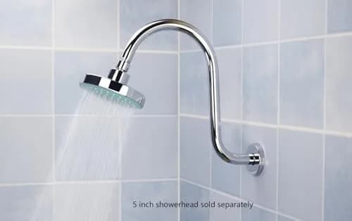Purelux Goose Neck Shower Arm Water Outlet 6" Rise | Stainless Steel Chrome Finish thumbnail 3
