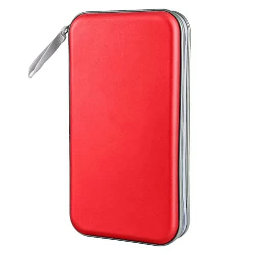 Siveit 80 Capacity CD/DVD Case Holder Wallet Red | Stores 80 Discs Securely thumbnail 1