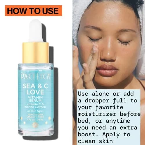 Pacifica Sea & C Love Vitamin C Serum for Face – Brightening & Anti-Aging Formula with Hyaluronic Acid, Green Tea & Algae – 1 Fl Oz thumbnail 6