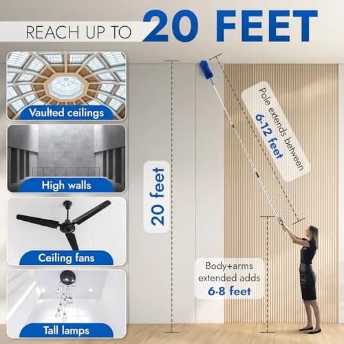 U.S. Duster Company Duster Extendable Reach 20 ft | Aluminum Telescoping Pole & Microfiber Head thumbnail 2