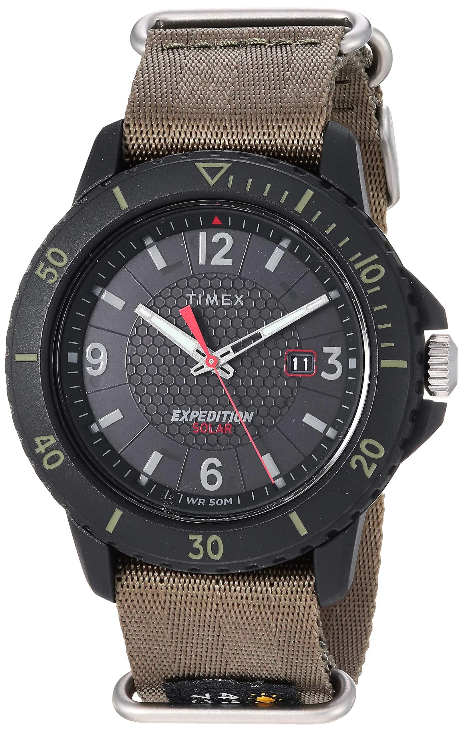 Timex Expedition Gallatin Solar 44mm Watch, Green Slip-Thru Strap | Solar Powered Outdoor Watch with Rugged Style - main product image