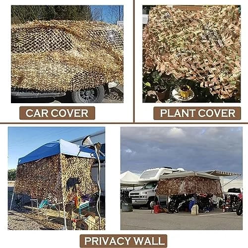 Yeacool Desert Camouflage Netting 1.8m x 1.5m (6ft x 4.9ft) | Lightweight Waterproof Concealment for Hunting & Decor thumbnail 5