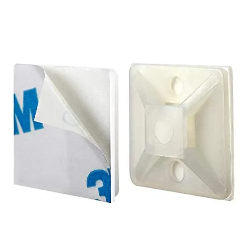 XHF 3/4" White Self Adhesive Cable Zip Tie Mounts 100 pcs | Organize Cables Easily thumbnail 2