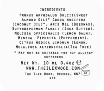 The Ilex Wood Lemon Balm & Peppermint Lip Balm 10ml (0.34 fl oz) | Natural Cold Sore Treatment thumbnail 2