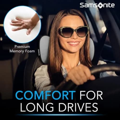 Samsonite Car Neck Pillow Memory Foam | Ergonomic Support for Long Trips in India thumbnail 2