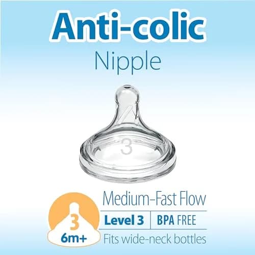 Dr. Brown's Wide-Neck Sippy Bottle Starter Kit, Blue, 6m+ | Anti-Colic, Silicone Spout, BPA Free thumbnail 8