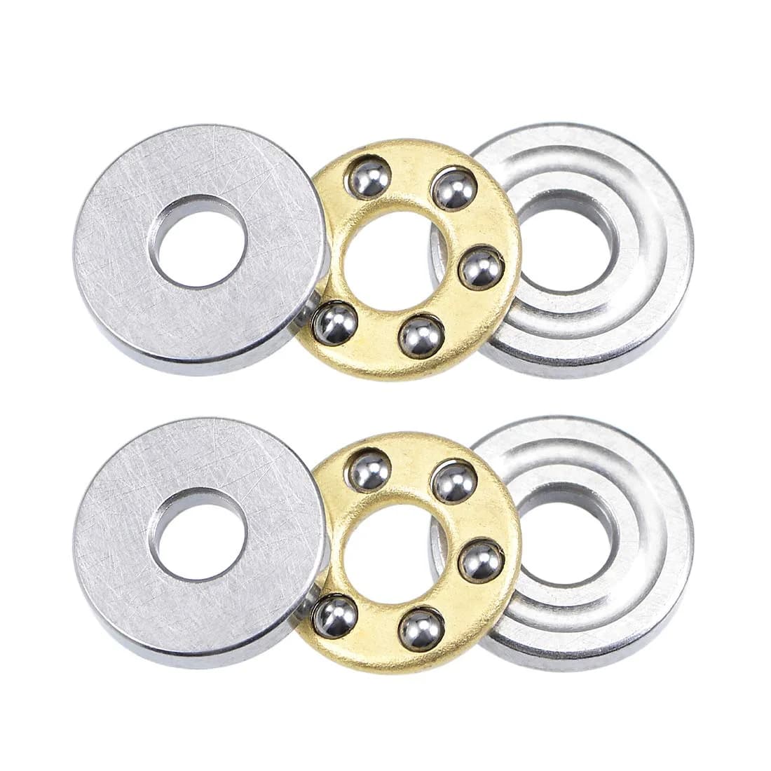 uxcell F2-6M Thrust Ball Bearings 2mm x 6mm x 3mm Single Direction 2pcs | Precision Engineered for Axial Loads - main product image