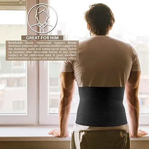 ORTONYX 10" Wide Abdominal Binder Belly Compression Wrap Black (25 cm / Up to 32") | Post-Surgical, Postpartum Support thumbnail 7