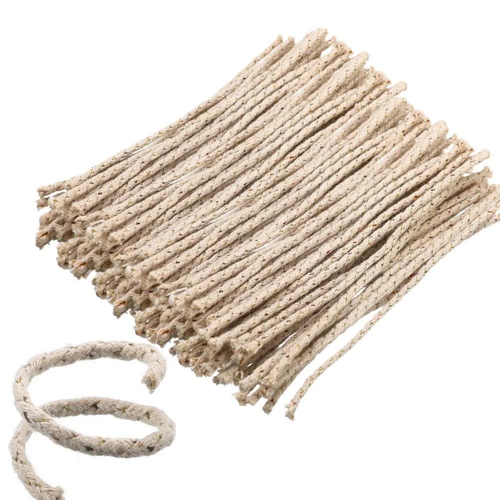 CooBigo Cotton Wick Core for Lighters 11.3mm x 2mm, Light Khaki (100 Count) - main product image