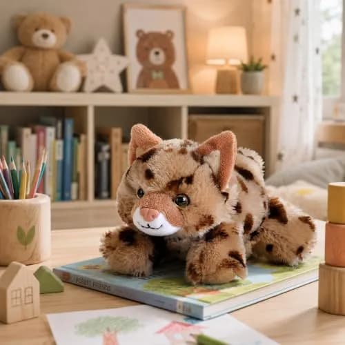 Wild Republic Hug’EMS Mini Bobcat Plush Toy 7" | Realistic Animal for Kids thumbnail 2