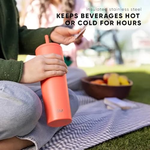 Simple Modern Classic Tumbler 28oz (828ml) | Insulated Stainless Steel Cup with Straw Lid thumbnail 6