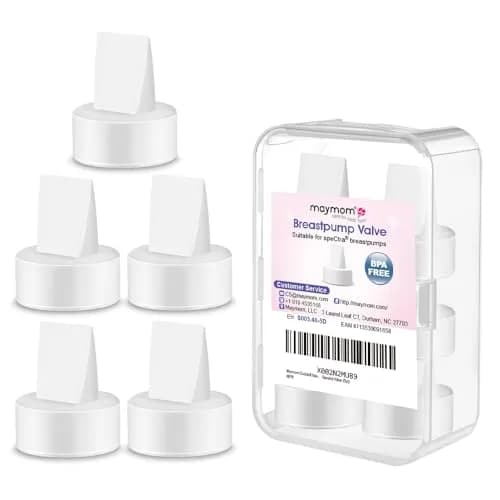 Maymom Duckbill Valves for Spectra S1/S2/9 Plus/Dew 350, Motif Luna, Ameda Mya/Pro - 5 Count | BPA-Free Silicone thumbnail 1
