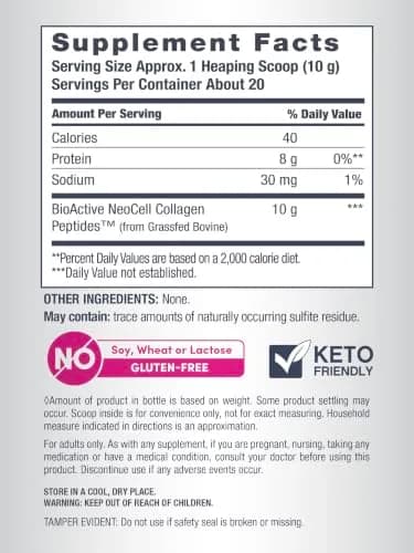 NeoCell Grassfed Collagen Peptides Powder 14 oz (397g) | Supports Hair, Skin, Joints & Nails thumbnail 4