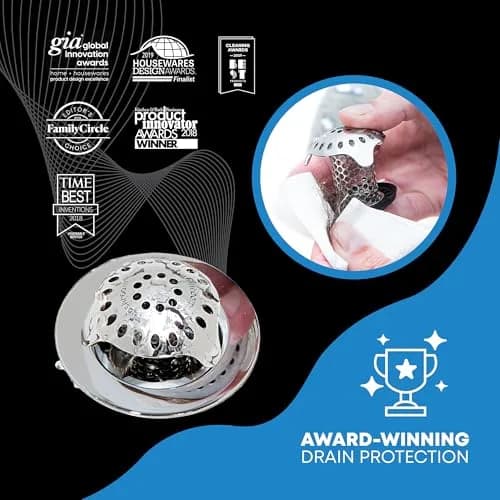 TubShroom Ultra Hair Catcher & Strainer for Bathtub Drains, Stainless Steel Combo with Adapters & Stopper | Catches Hair, Prevents Clogs thumbnail 5