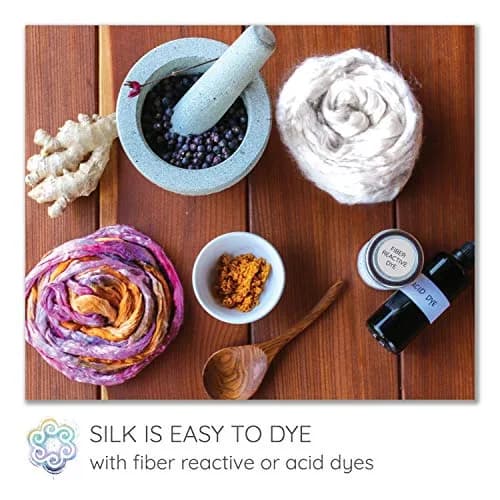 Living Dreams Yarn Mulberry Silk Fiber for Spinning, Blending, Felting, Dyeing 50g (1.76 oz) | Premium Grade Natural White thumbnail 3