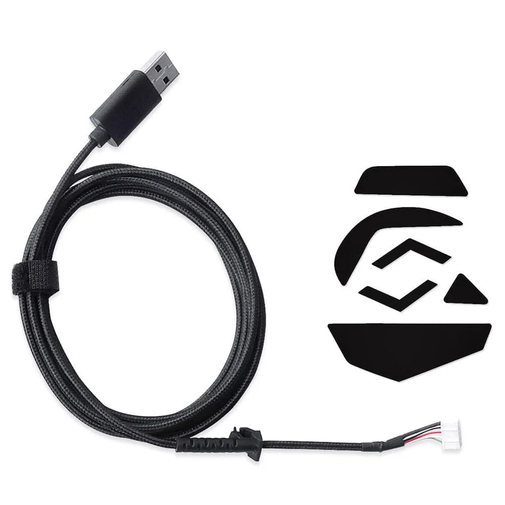 HUYUN Mouse Cable Replacement with Mouse Feet for Logitech G502 Wired Mouse, 2m (6.5ft) Braided USB Cable