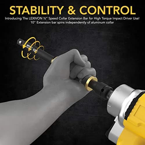 LEXIVON 1/2" Impact Extension Bar with Speed Collar 10" | Cr-Mo Steel, 3-Position Handle, Impact Grade (LX-116) thumbnail 3