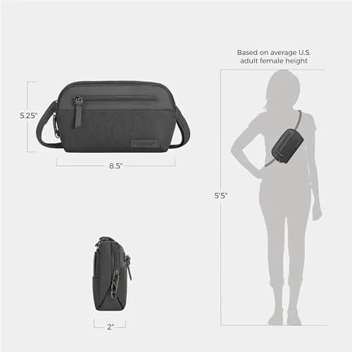 Travelon Anti-Theft Metro Convertible Small Crossbody Bag | RFID Protected, Slash-Resistant, 8.5"W x 5.25"H thumbnail 5