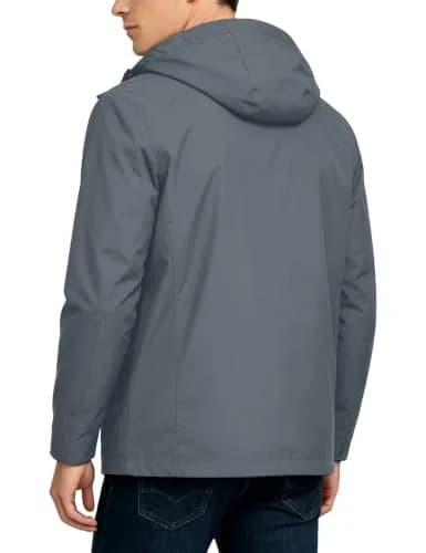 Little Donkey Andy Men's Waterproof Rain Jacket Hiking Gray S | Windproof & Breathable thumbnail 2