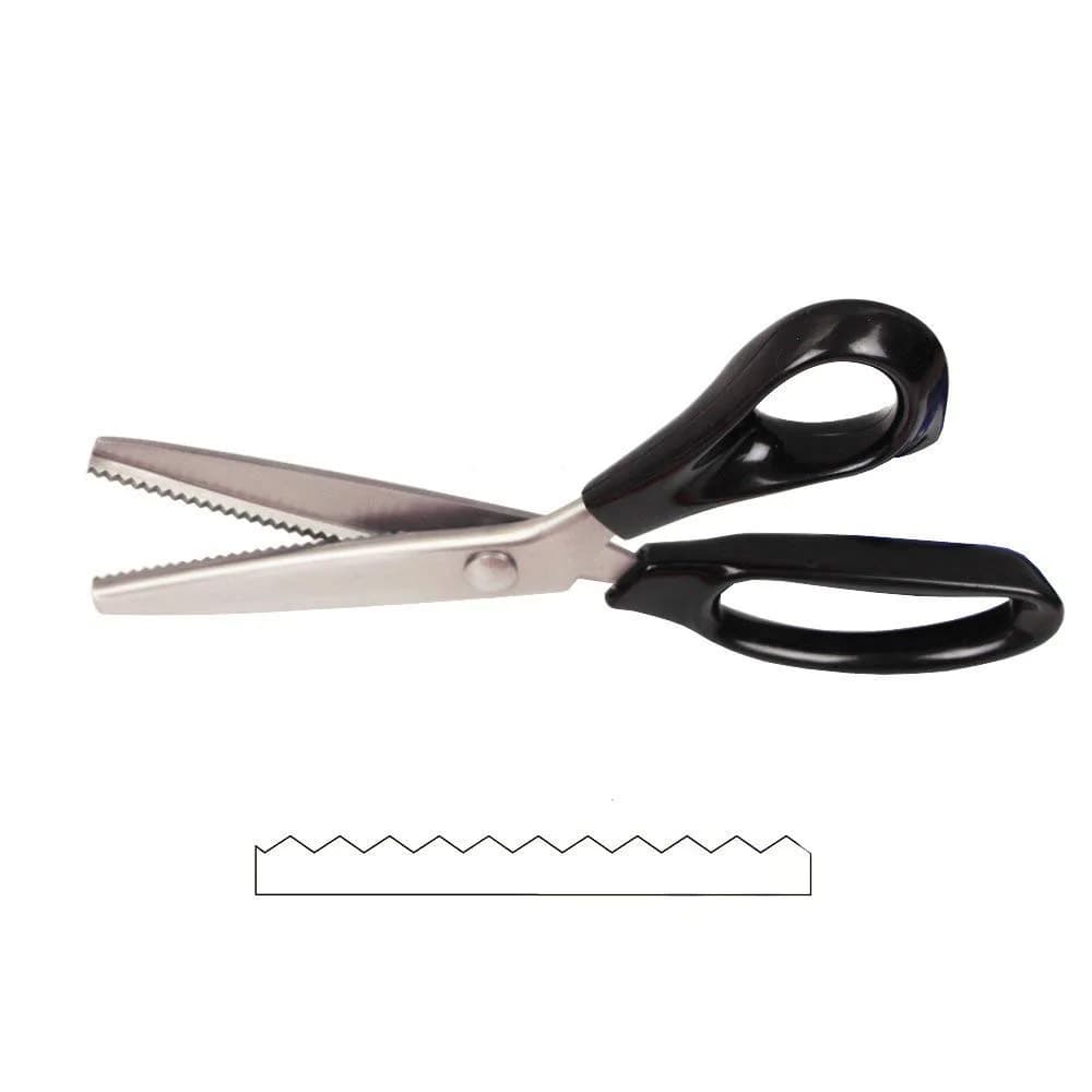 Price Xes Fabric Pinking Shears Craft Scissors 23.5cm | Serrated & Scalloped Edges for Precise Cutting — Black